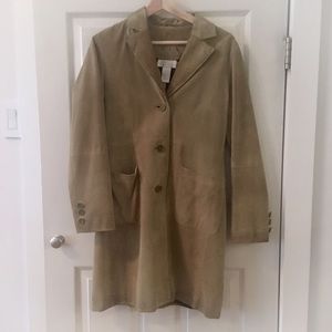 Soft Surroundings Sage Suede Coat